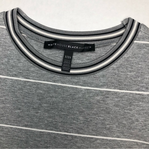 ⭐️NEW⭐️White House Black Market Long Sleeve Midi Stripe Dress With Sweater Trim - Picture 6 of 8